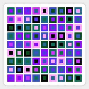 Abstract Square Geometric | Pop Fashion Modern Fusion Layered Blue Green Pink Sparse Sticker